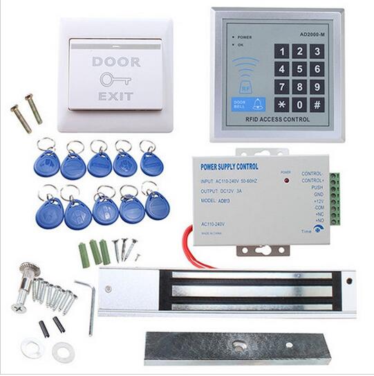 180kg RFID   ý    Ʈ +  ڼ ڹ + 10 PC ID ī Keytab +   + ⱸ /180kg RFID Access Control System Kit Glass Door Set+Electric mag